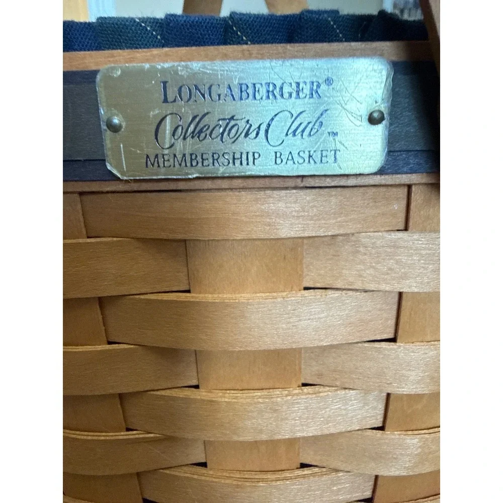 Longaberger Collectors Club Membership Basket 1997 Navy Liner & Protector